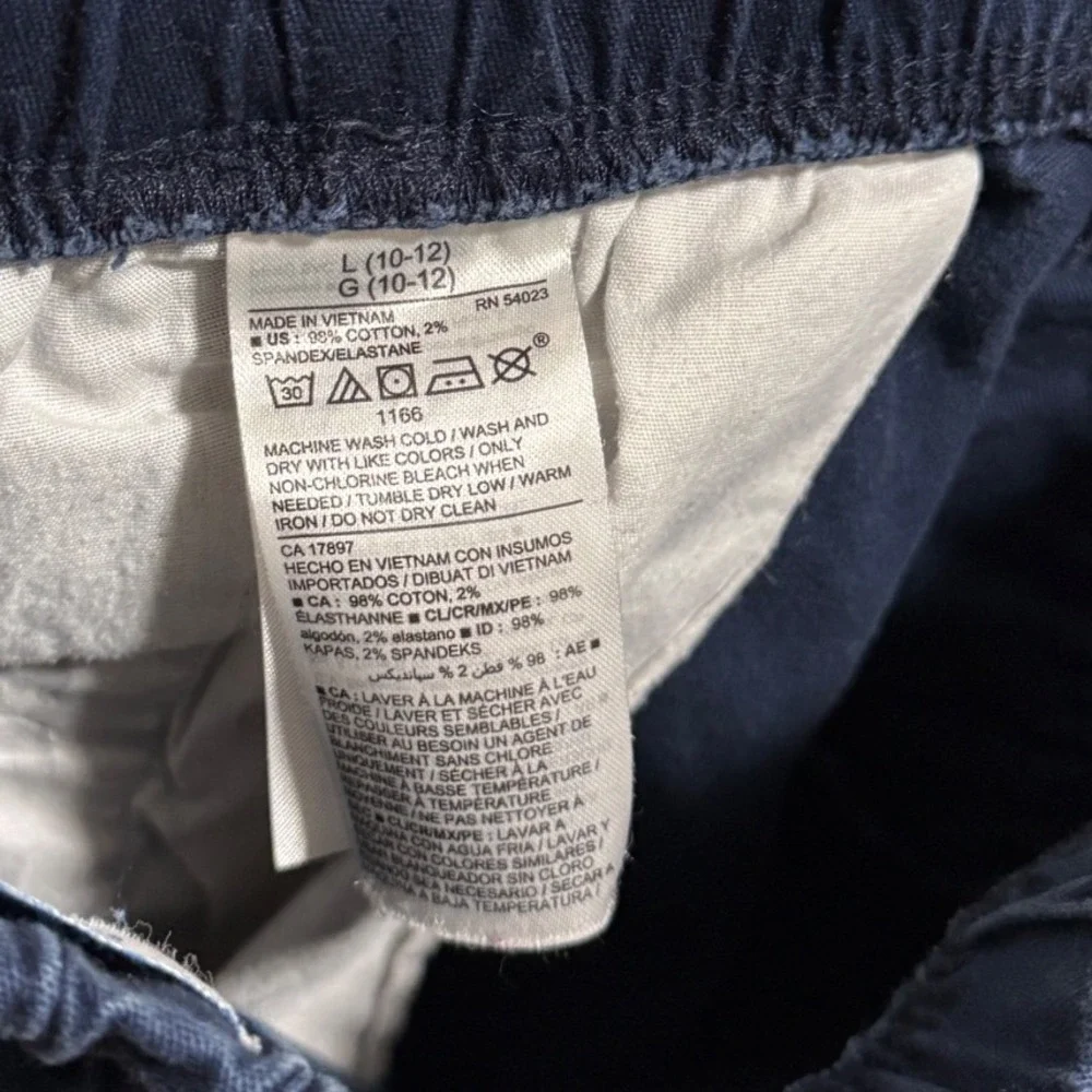 Old Navy Boys Cargo Jogger Shorts Ink Blue Size L 10-12 Elastic Waist Drawstring